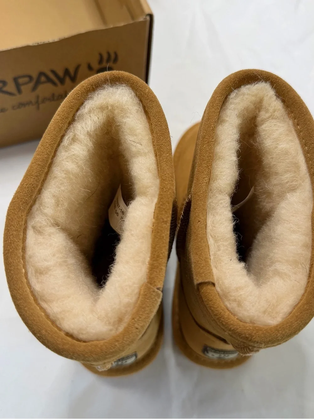 BearPaw Tan Suede Cozy Short Boot iced coffee